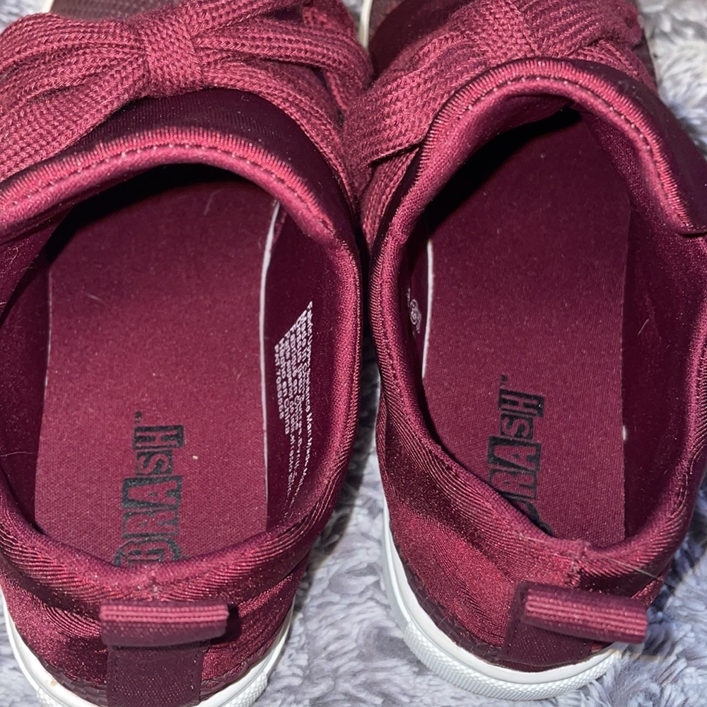 Size 6 1/2 Women's Brash Maroon and White Sneakers - Picture 6 of 8